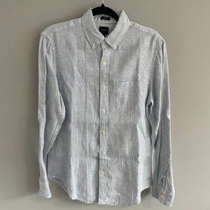 J Crew | Light Blue Linen Seersucker Button Down